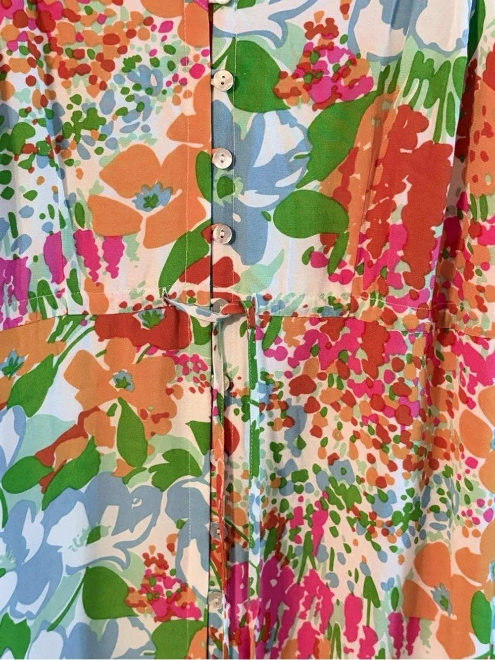 Rails Floral Button Front Midi Dress XS Colorful Spring Summer - Picture 11 of 11